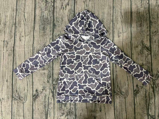Baby Boys Southern Dark Grey Camo Pockets Hoodies Top
