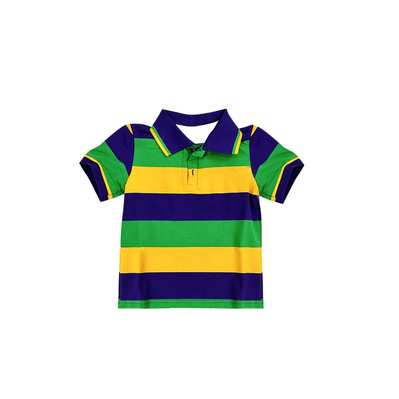 Baby Boys Mardigras Stripes Button Polo Shirts Top Preorder