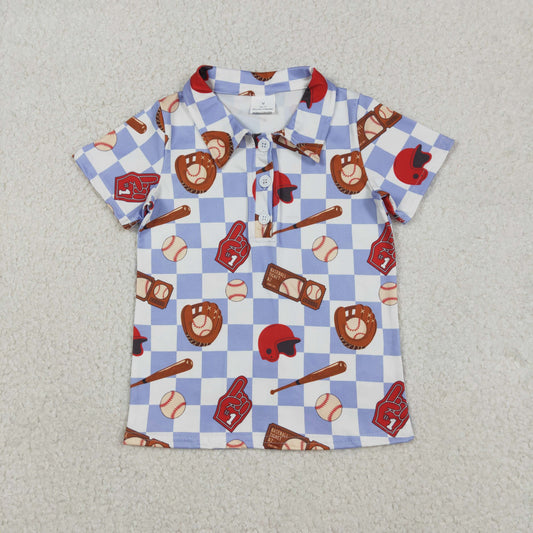Sibling Baby Boys Short Sleeve Baseballs Footballs Team Button Polo Shirts Top