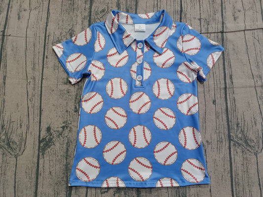 Baby Boys Baseballs Team Button Polo Shirts Top