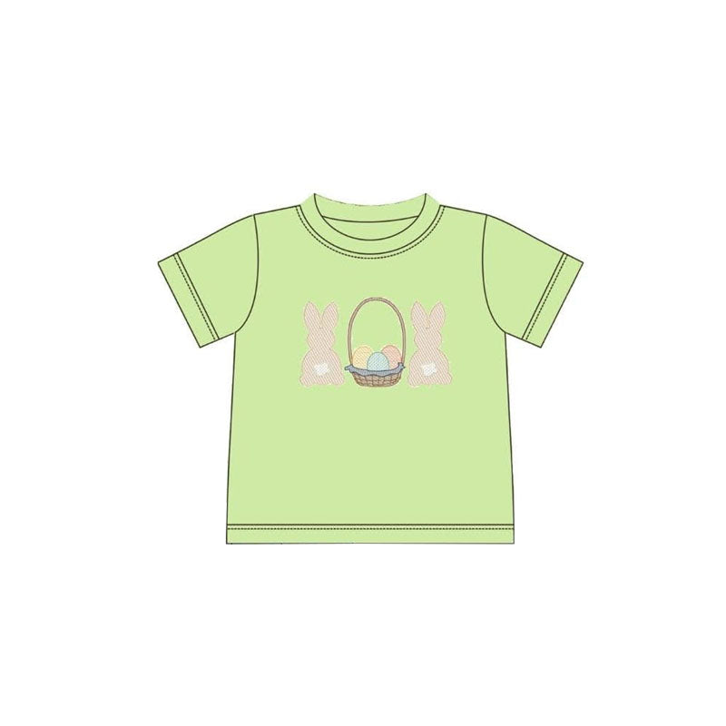 Baby Boys Green Short Sleeve Rabbits Eggs Easter T-shirts Top Preorder