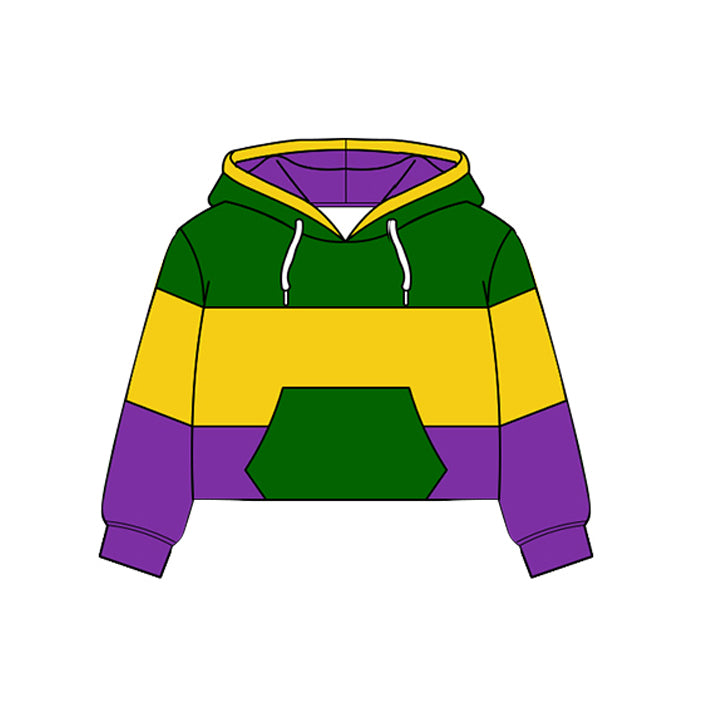 Baby Boys Long Sleeve Mardigras Pockets Yoga Hoodies Top Preorder