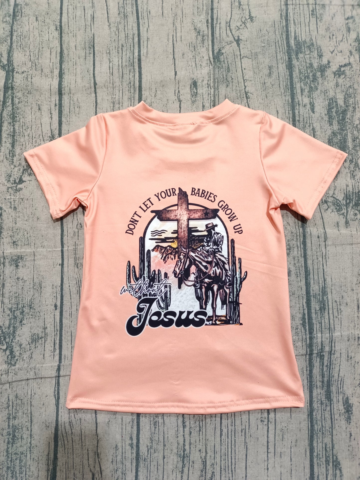 Baby Boys Short Sleeve Cactus Horse Rodeos Western T-shirts Top