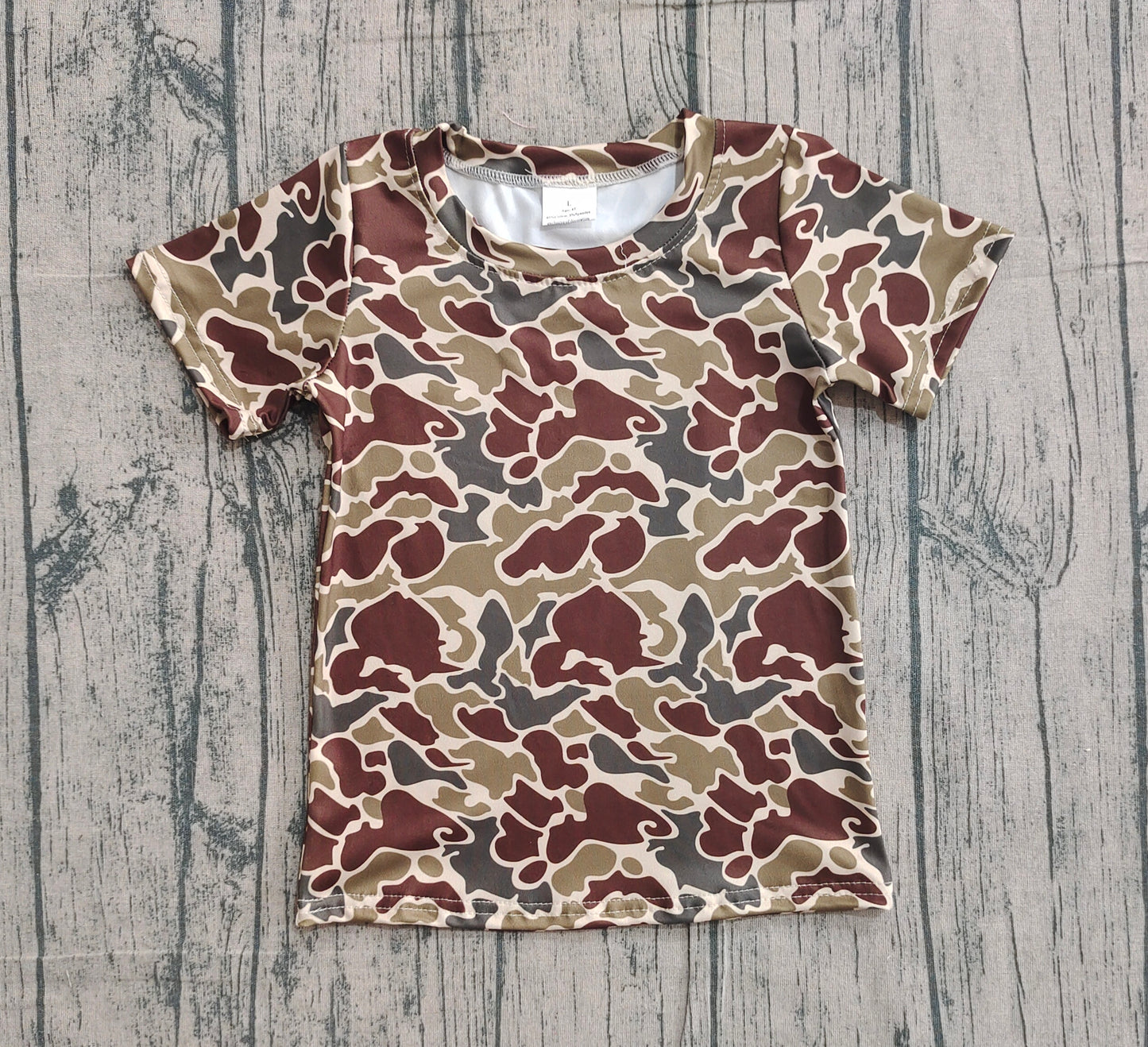 Baby Boys Southern Dark Khaki Camo Short Sleeve T-shirts Top Preorder