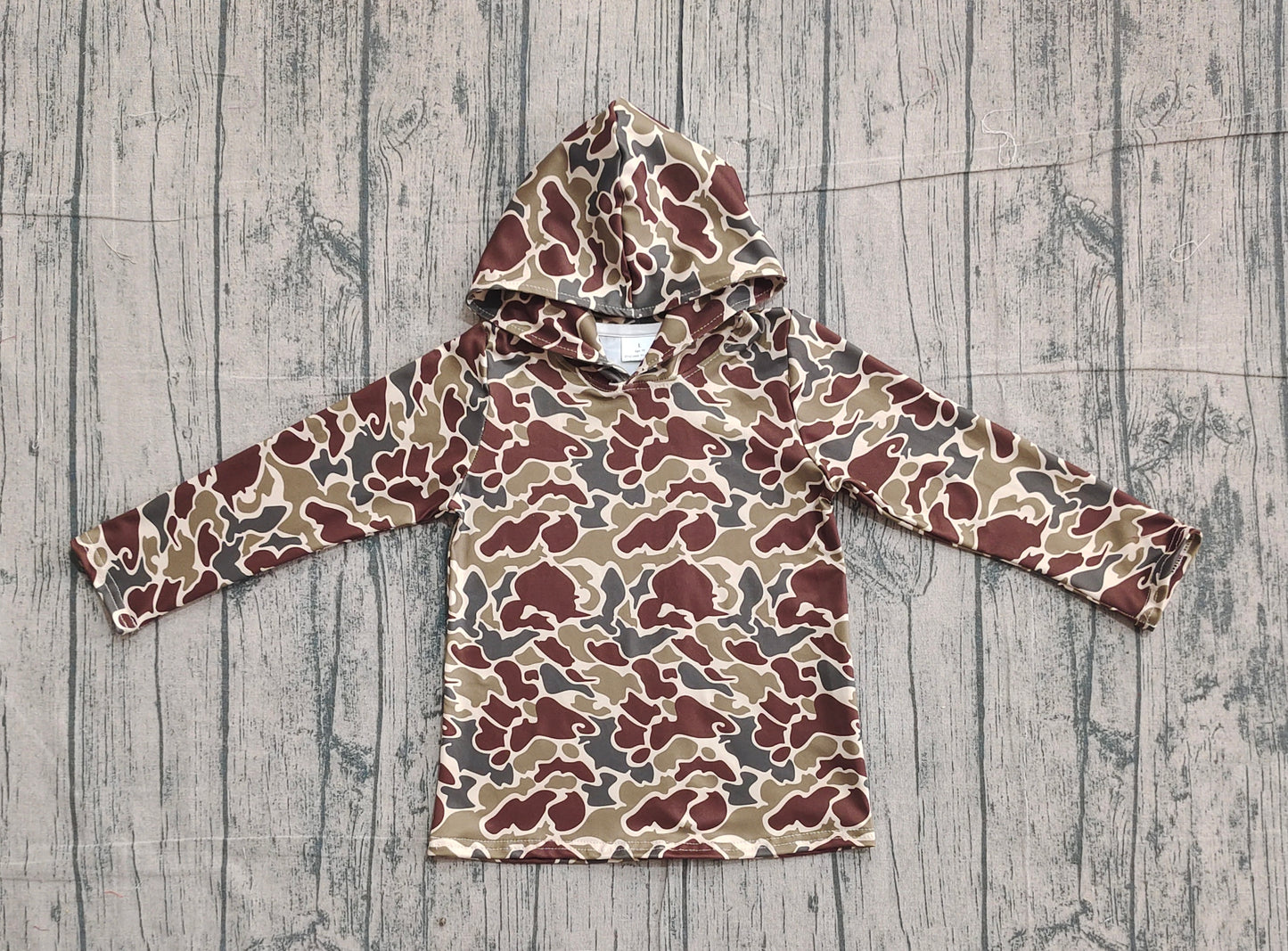 Baby Boys Southern Dark Khaki Camo Long Sleeve Hoodies Top