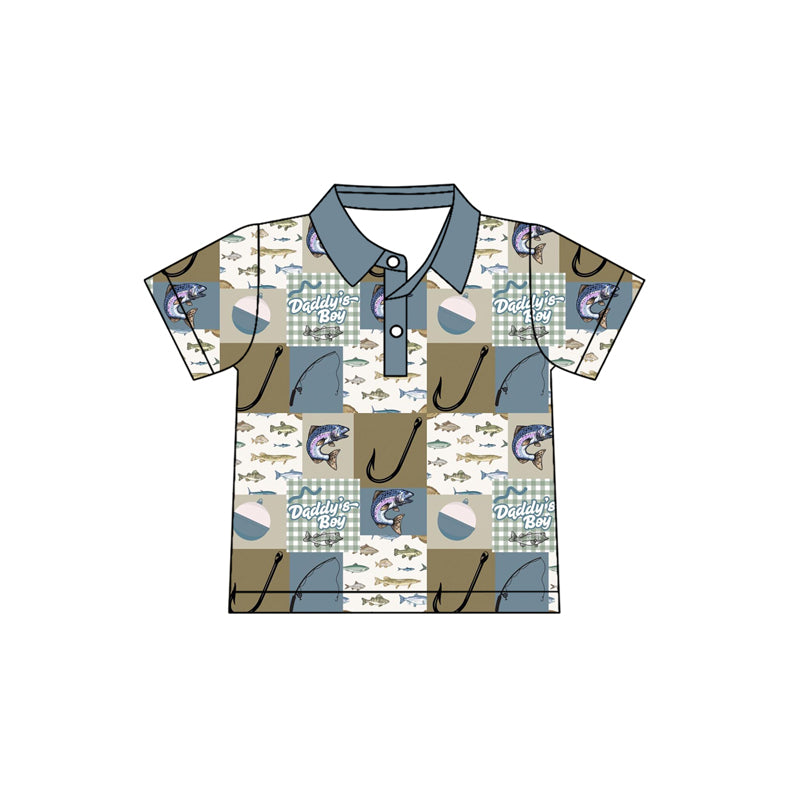 Baby Boys Fishing Hunting Button Polo Shirts Top Preorder