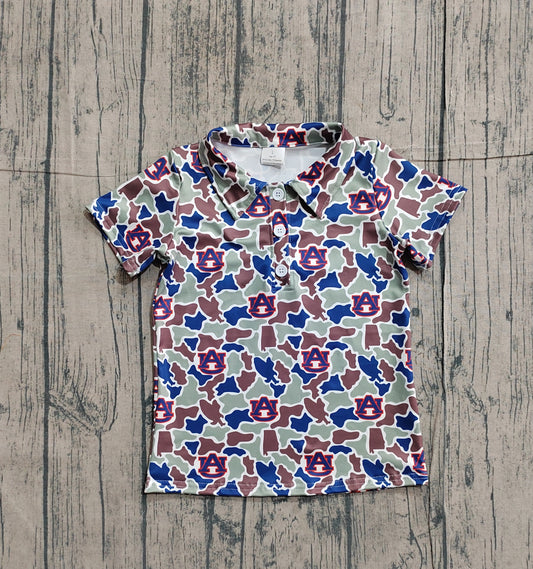 Baby Boys Short Sleeve Southern Camo AU Team Button Polo Shirts Top