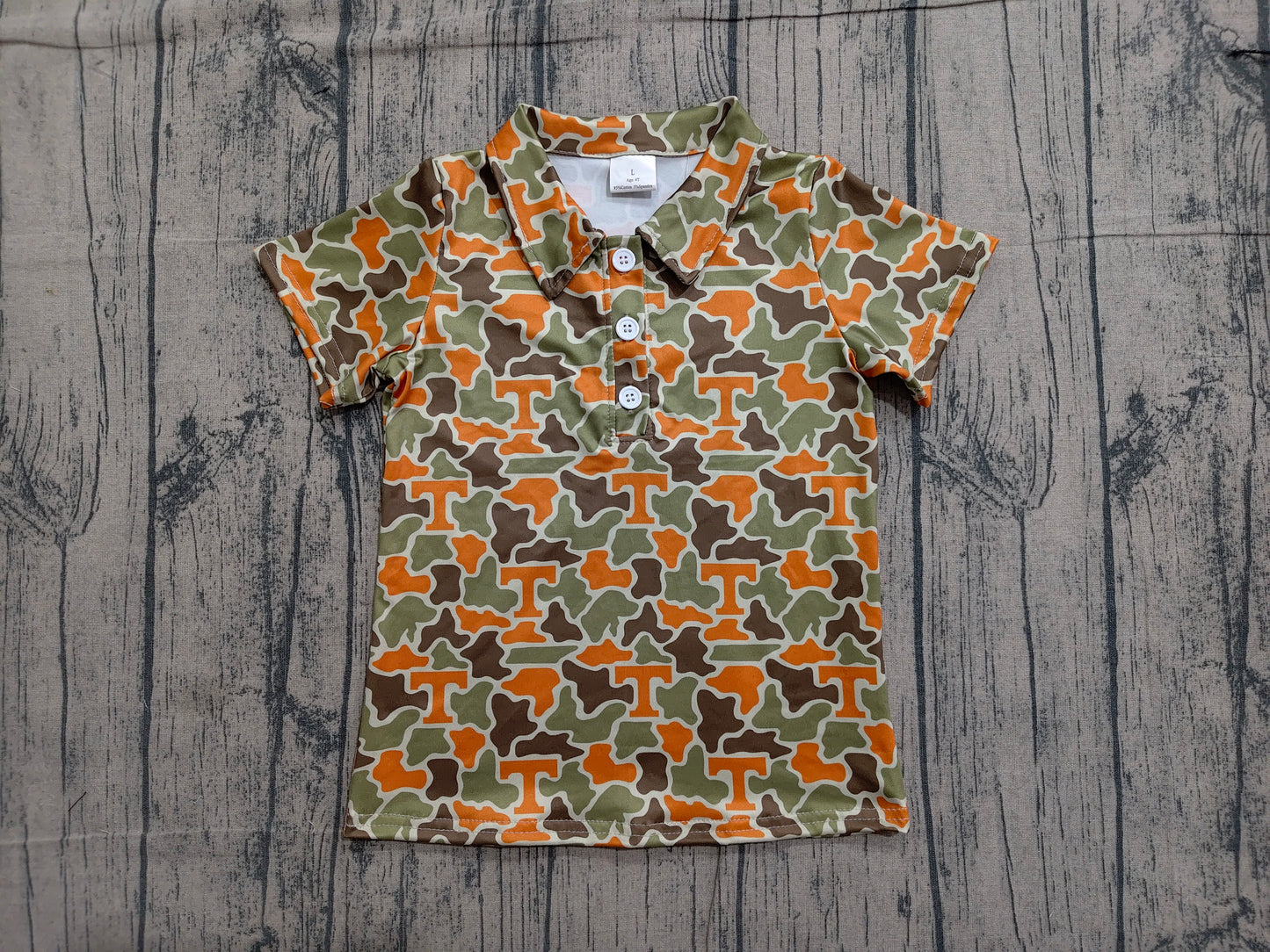Baby Boys Short Sleeve Southern Camo T Team Button Polo Shirts Top