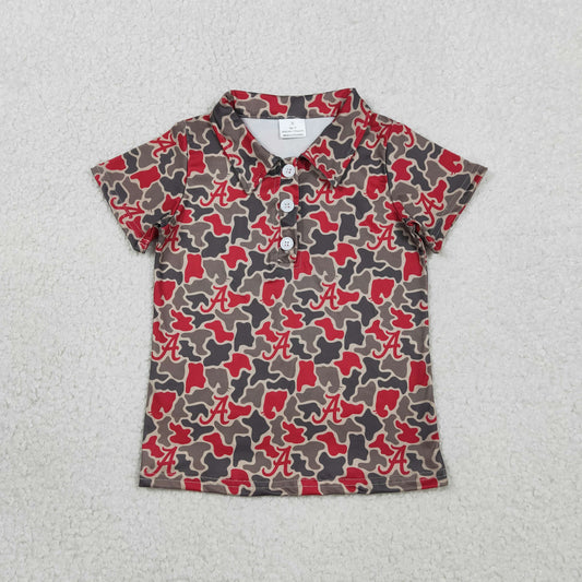 Sibling Baby Boys Short Sleeve Southern Camo Team Button Polo Shirts Top