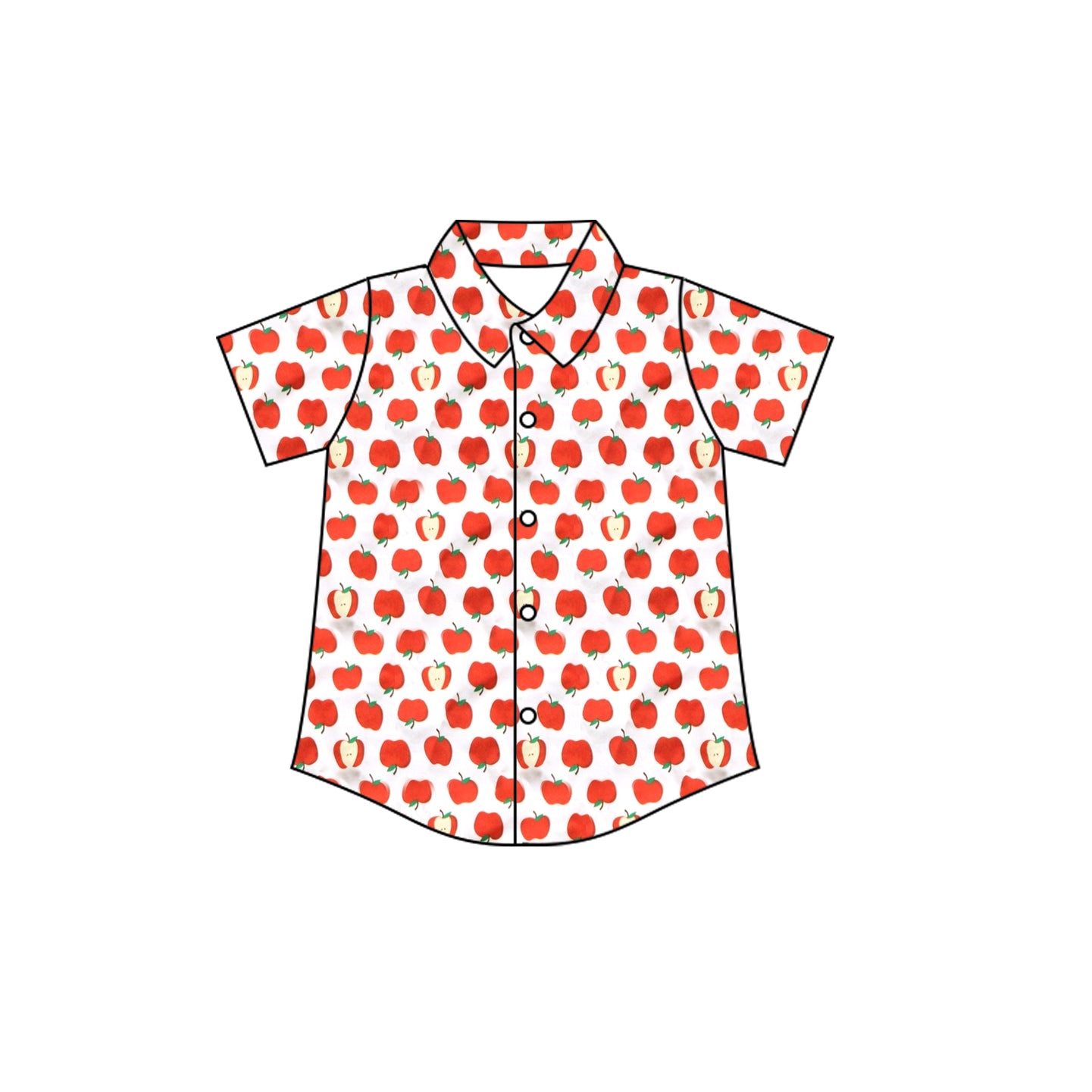 Baby Boys Short Sleeve Apples Plaid Button Shirts Top Preorder