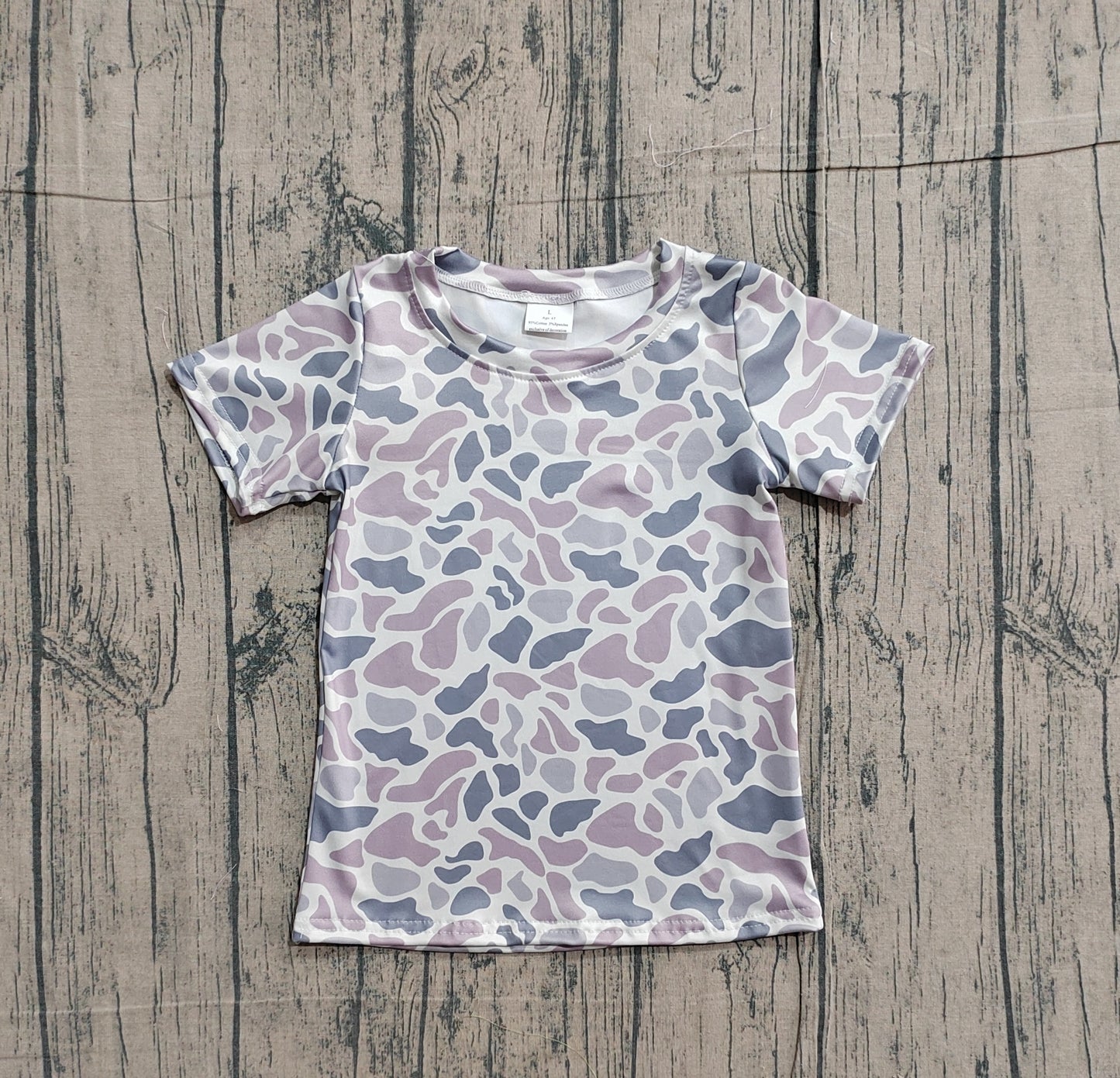 Baby Boys Short Sleeve Southern Light Grey Camo T-shirts Top