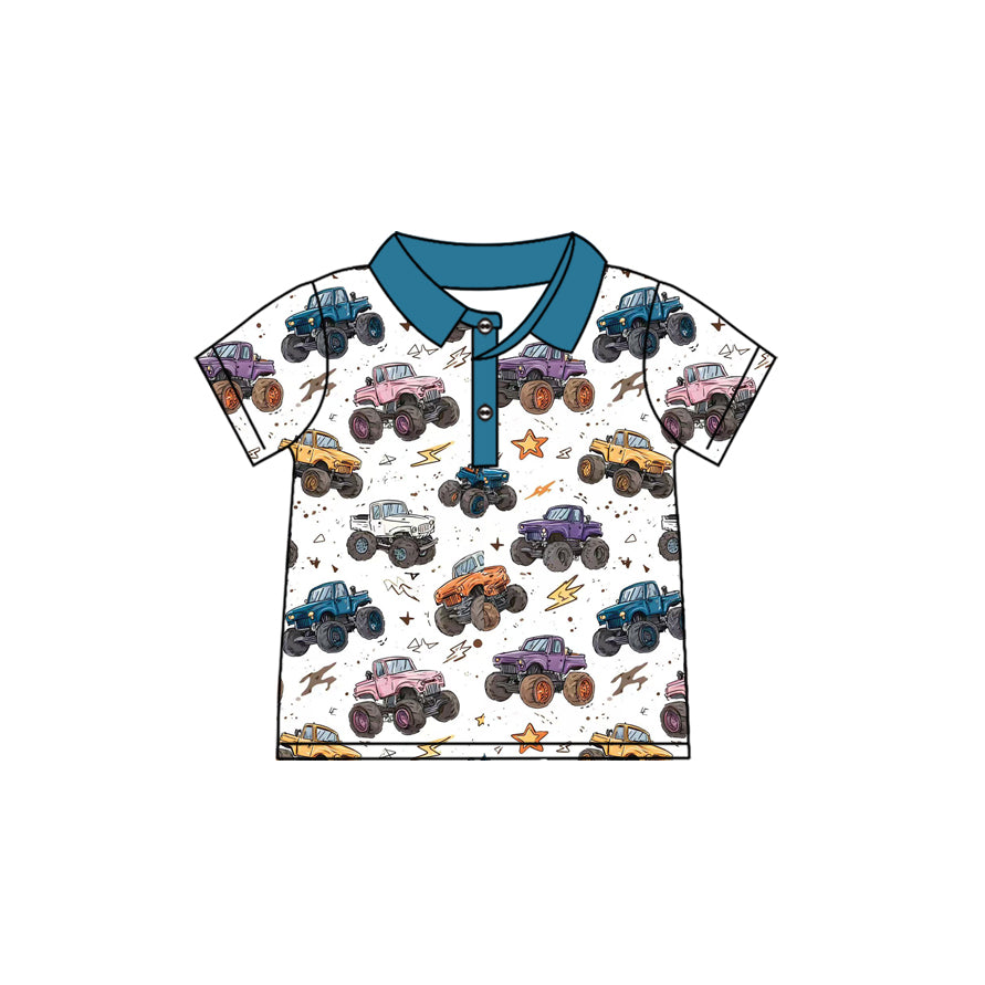 Baby Boys Stars Motors Button Polo Shirts Top Preorder
