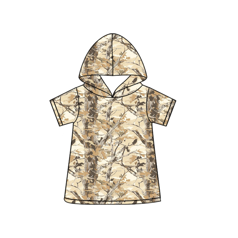 Baby Boys Short Sleeve Southern Leaves Camo Hoodies Top Preorder