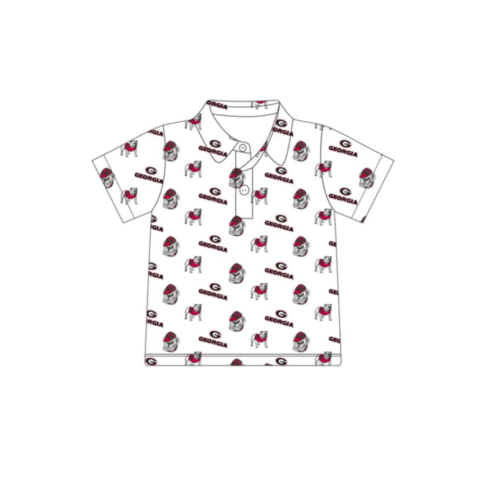 Baby Boys Short Sleeve Georgia Team Button Polo Shirts Top Preorder