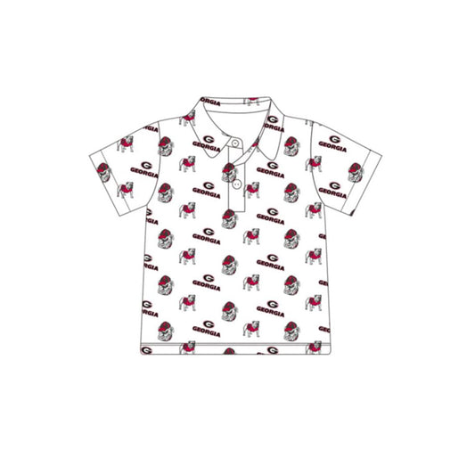 Baby Boys Short Sleeve Georgia Team Button Polo Shirts Top Preorder