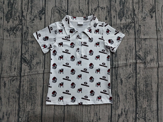 Baby Boys Short Sleeve Georgia Team Button Polo Shirts Top