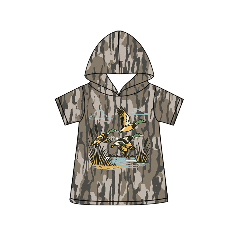 Baby Boys Short Sleeve Southern Olive Camo Ducks Hunting Hoodies Top Preorder