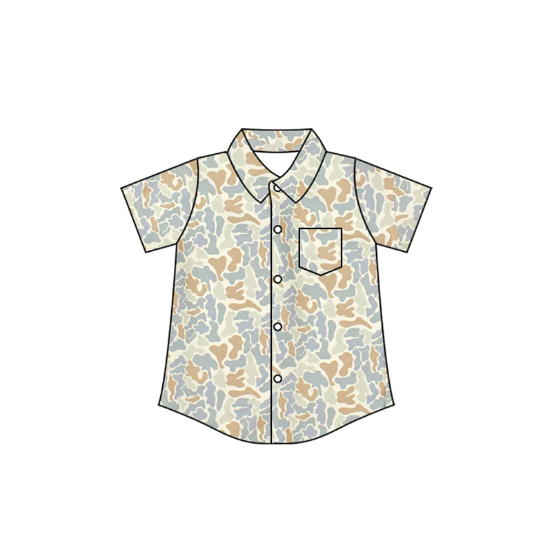 Baby Boys Southern Camo Button Pocket Shirts Top Preorder
