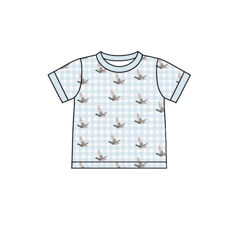 Baby Boys Blue Checked Ducks Hunting T-shirts Top Preorder