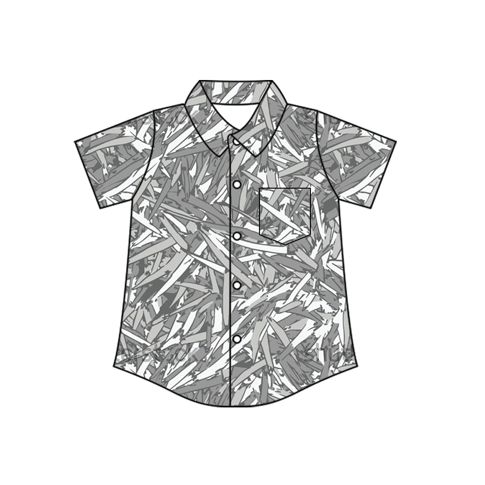 Baby Boys Southern Leaves Camo Button Pocket Shirts Top Preorder
