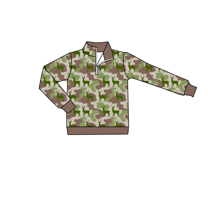 Baby Boys Long Sleeve Southern Camo Deer Hunting Zip Pullovers Top Preorder