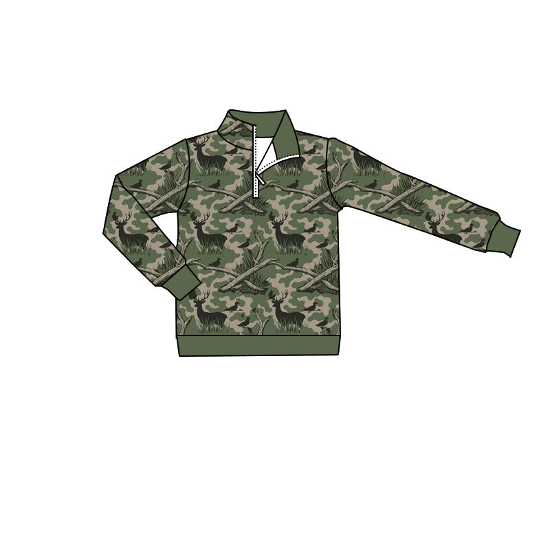 Baby Boys Long Sleeve Southern Camo Deer Ducks Hunting Zip Pullovers Top Preorder