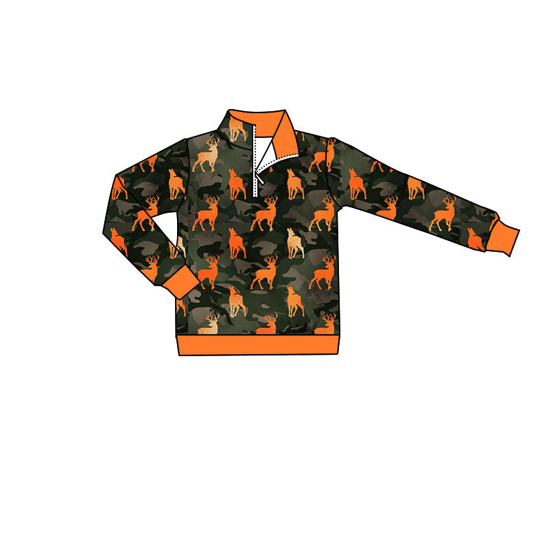 Baby Boys Long Sleeve Southern Camo Deer Ducks Hunting Zip Pullovers Top Preorder
