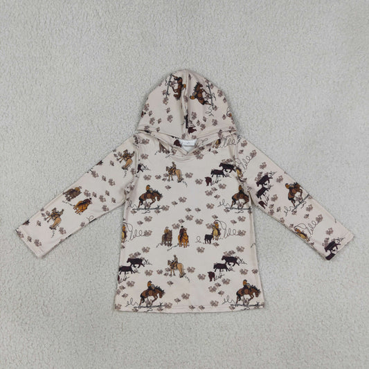 Baby Boys Long Sleeve Horse Rodeos Western Hoodies Top
