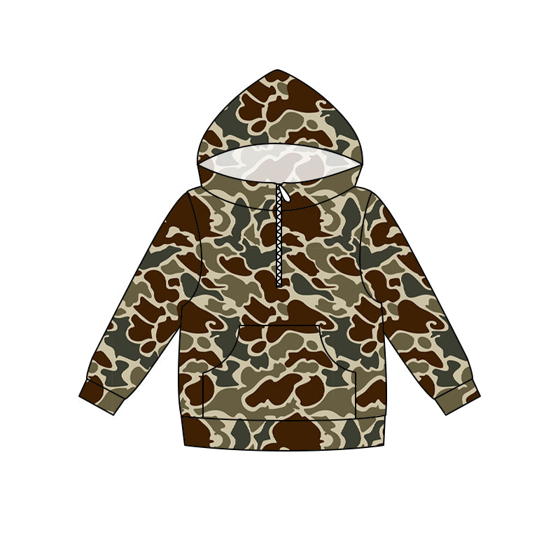 Baby Boys Southern Camo Zip Pocket Hoodies Top Preorder