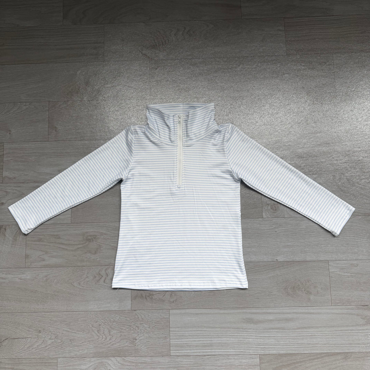 Baby Boys Long Sleeve Light Blue Stripe Zip Pullovers Top