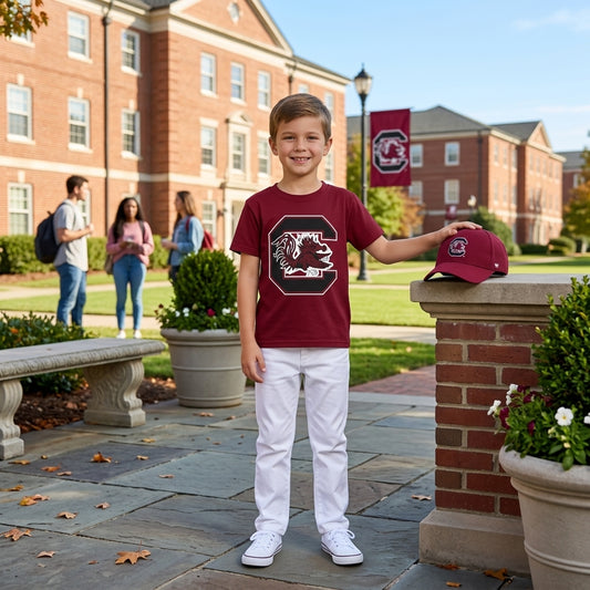Baby Boys Red Short Sleeve Vinyl Camecocks Team T-shirts Top