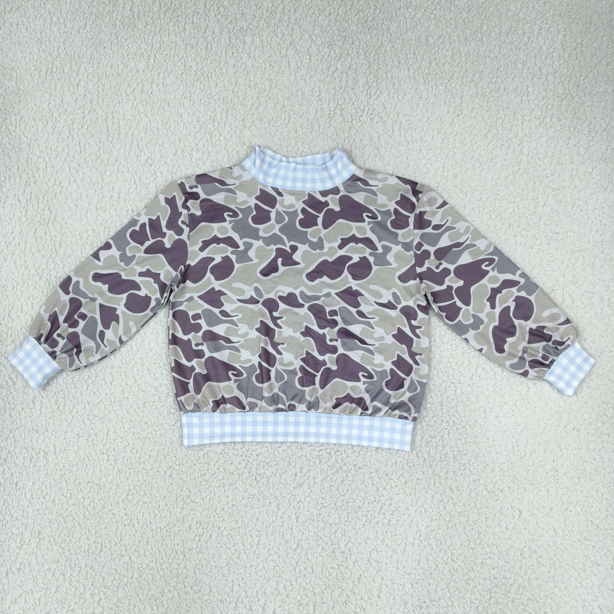 Baby Boys Long Sleeve Southern Grey Camo Choker T-shirts Top