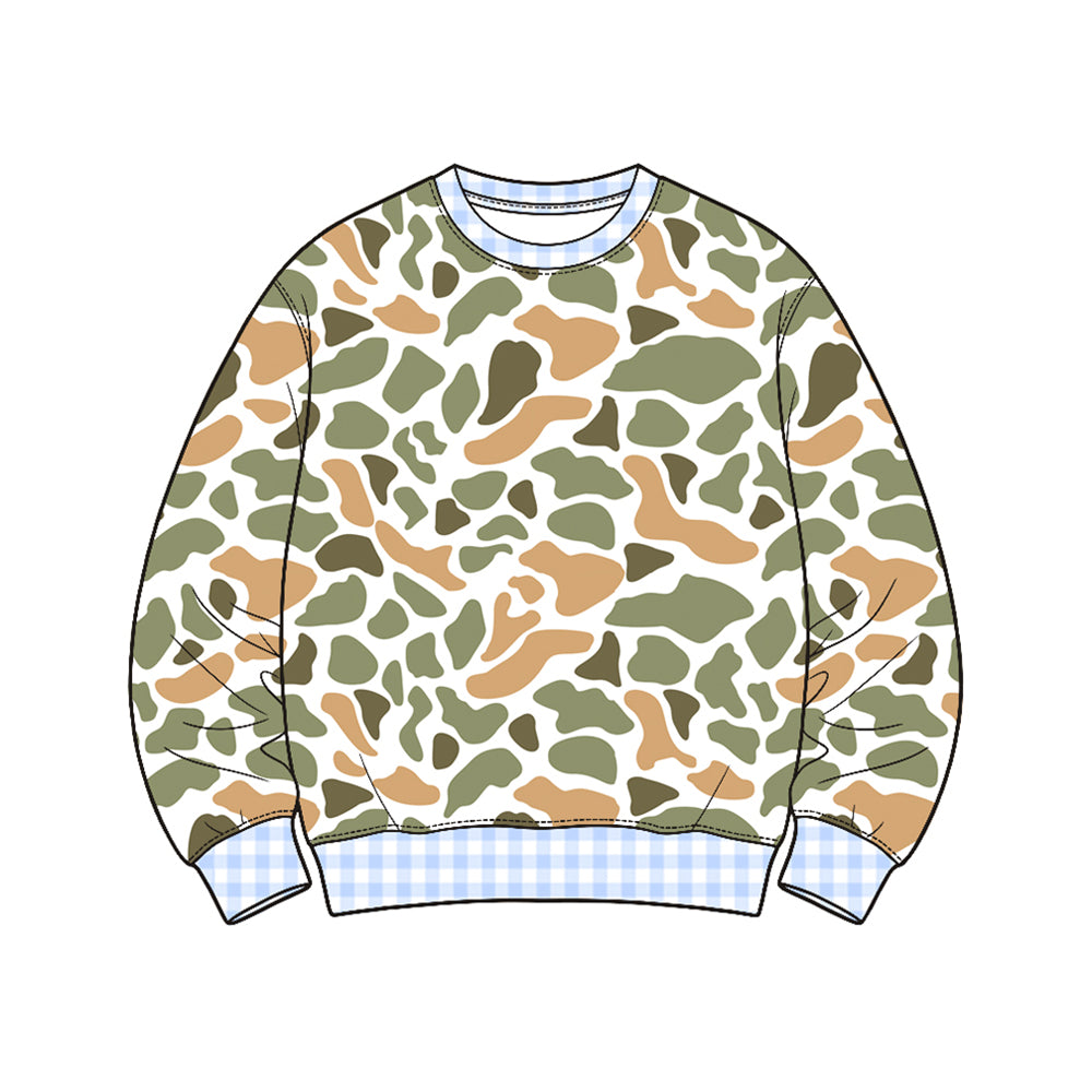 Preorder moq 5 Baby Boys Long Sleeve Southern Yellow Camo T-shirts Top