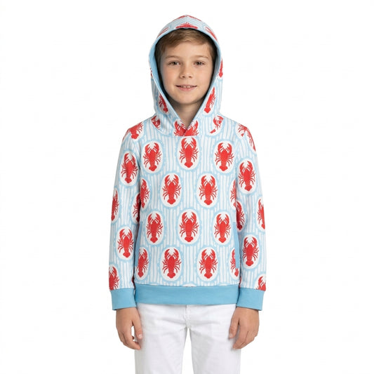 Baby Boys Long Sleeve Blue Stripe Crayfishes Pockets Hoodies Top