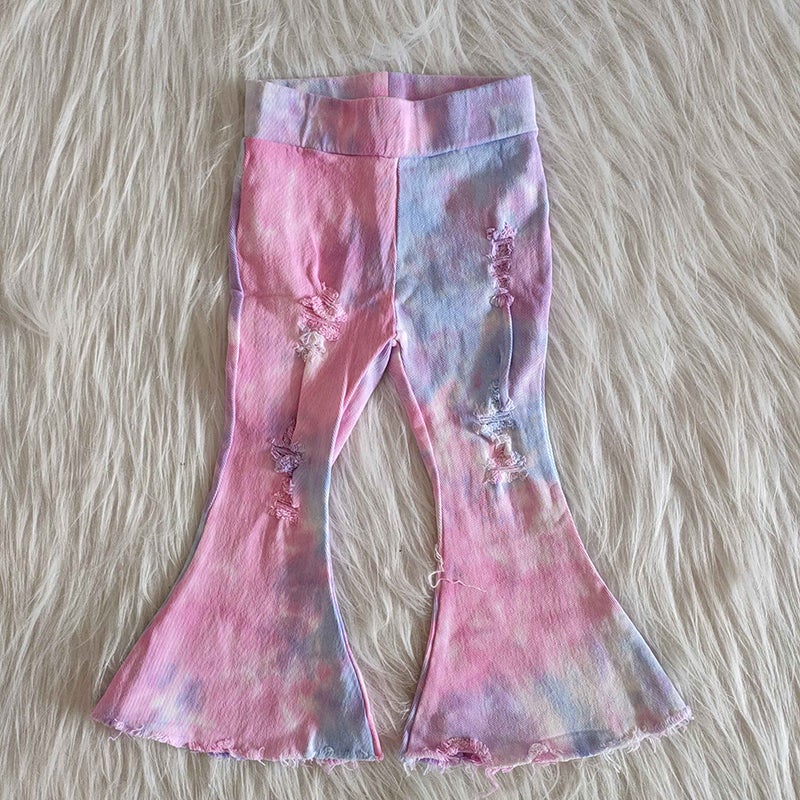 Pink Tie dye bell jeans