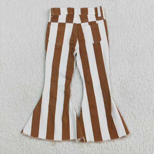 USA Shoo Dark Orange Stripe Bell Jeans Denim Pants