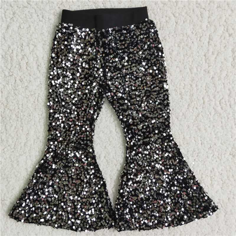 USA Shop Sequin Black Bell-bottomsB