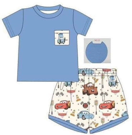 Baby Boys blue Shirt Western farm Shorts Summer Clothing Sets Preorder(moq 5)