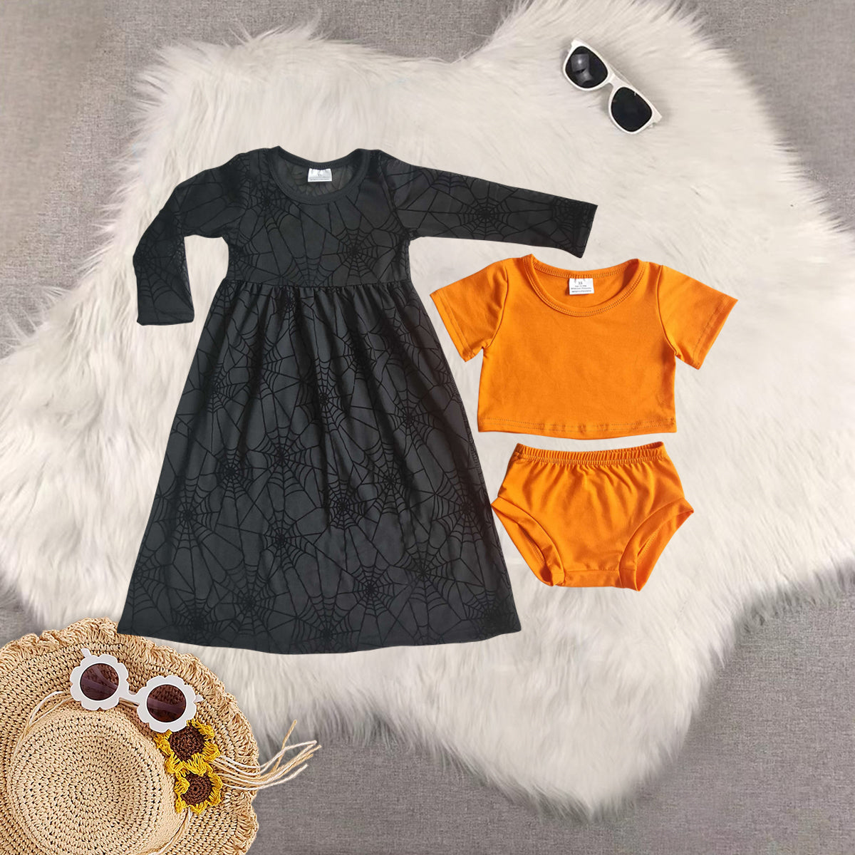 Sibling Baby Girls Halloween 3pcs sets