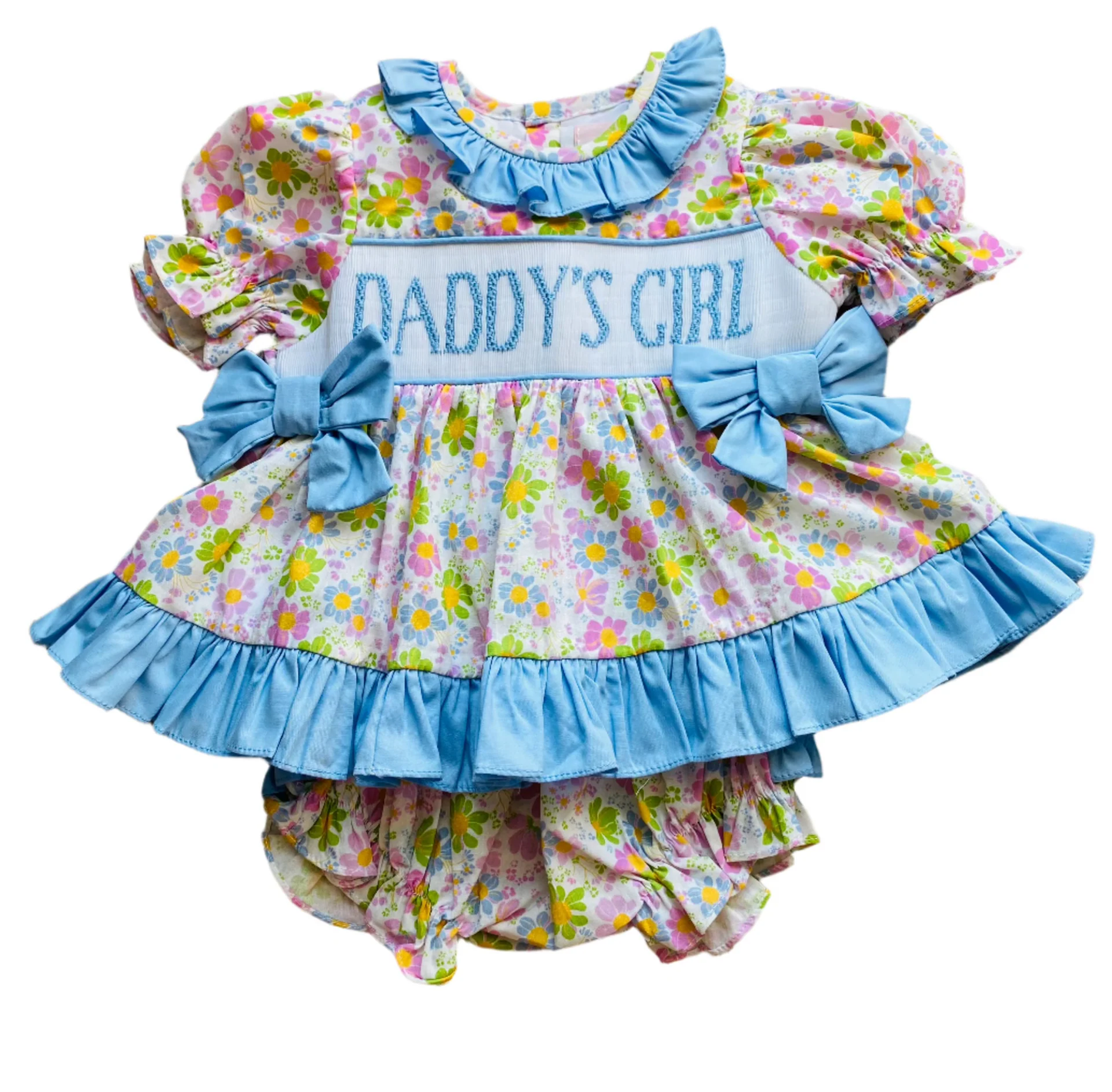 Baby Girls Flowers Daddy's Girl Tunic Bummies Clothes Sets Preorder