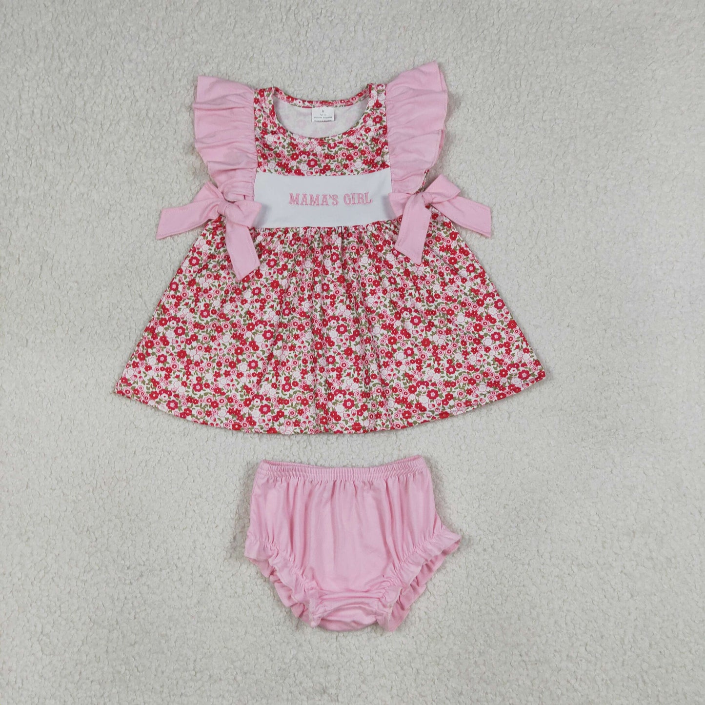 Embroidery Mama's Girl Flowers Tunic Bummies Clothes Sets