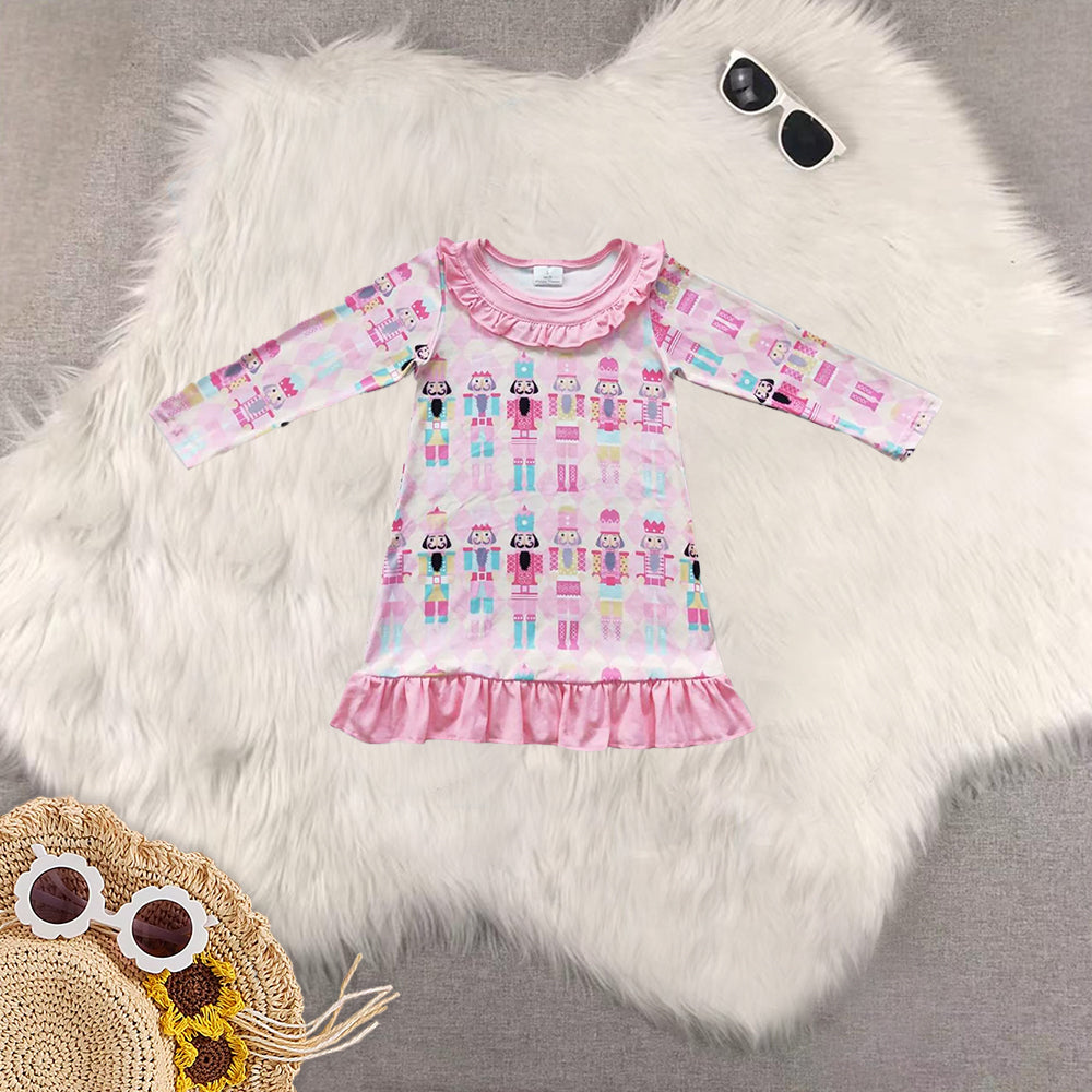 Sibling Baby Girls Christmas Pink Soldier Pajamas Clothes Sets Rompers
