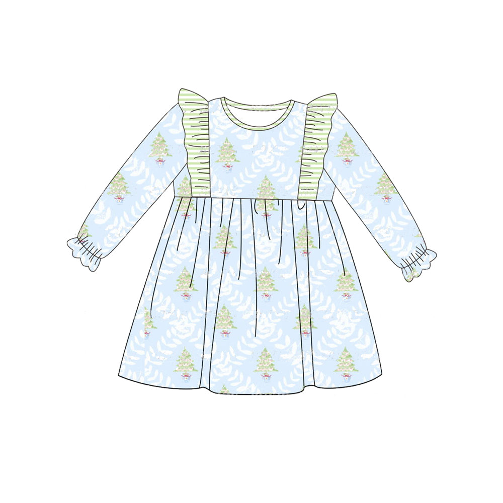 Baby Girls Christmas Tree Green Knee Length Dresses Preorder