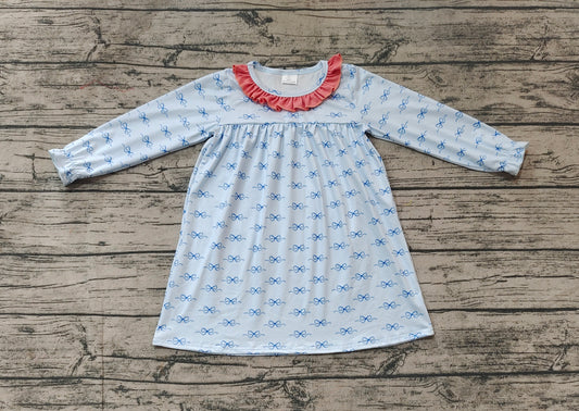 Baby Girls Blue Bows Knee Length Dresses