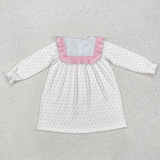 Baby Girls Girls Pink Dots Cross Easter Knee Length Dresses