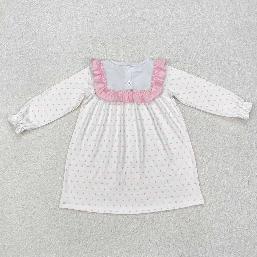 Baby Girls Girls Pink Dots Cross Easter Knee Length Dresses