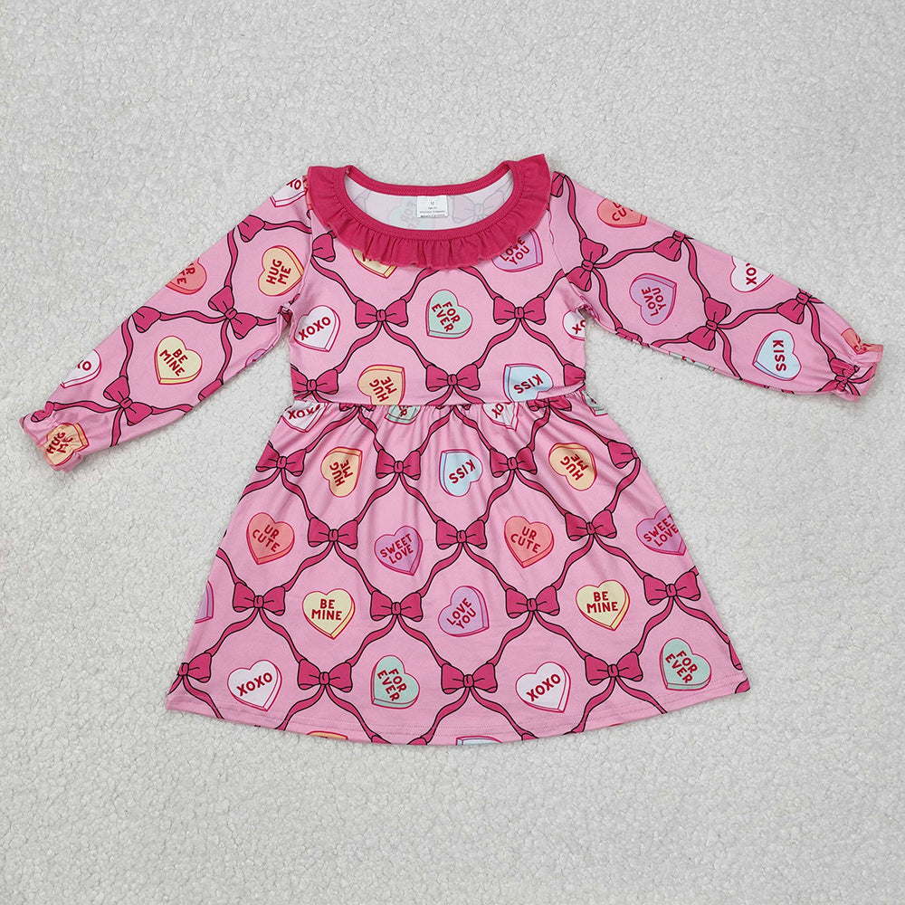 Sibling Baby Girls Valentines Hearts Bows Romper Pajamas Clothes Sets