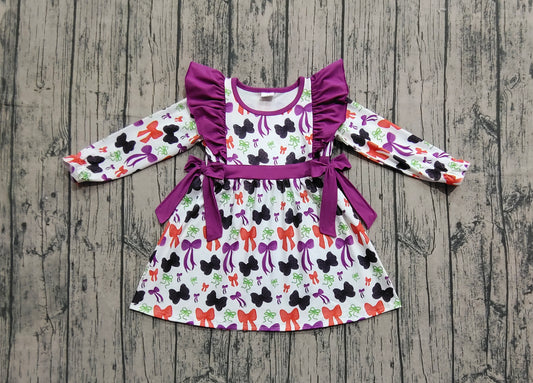 Baby Girls Halloween Colorful Bows Knee Length Dresses
