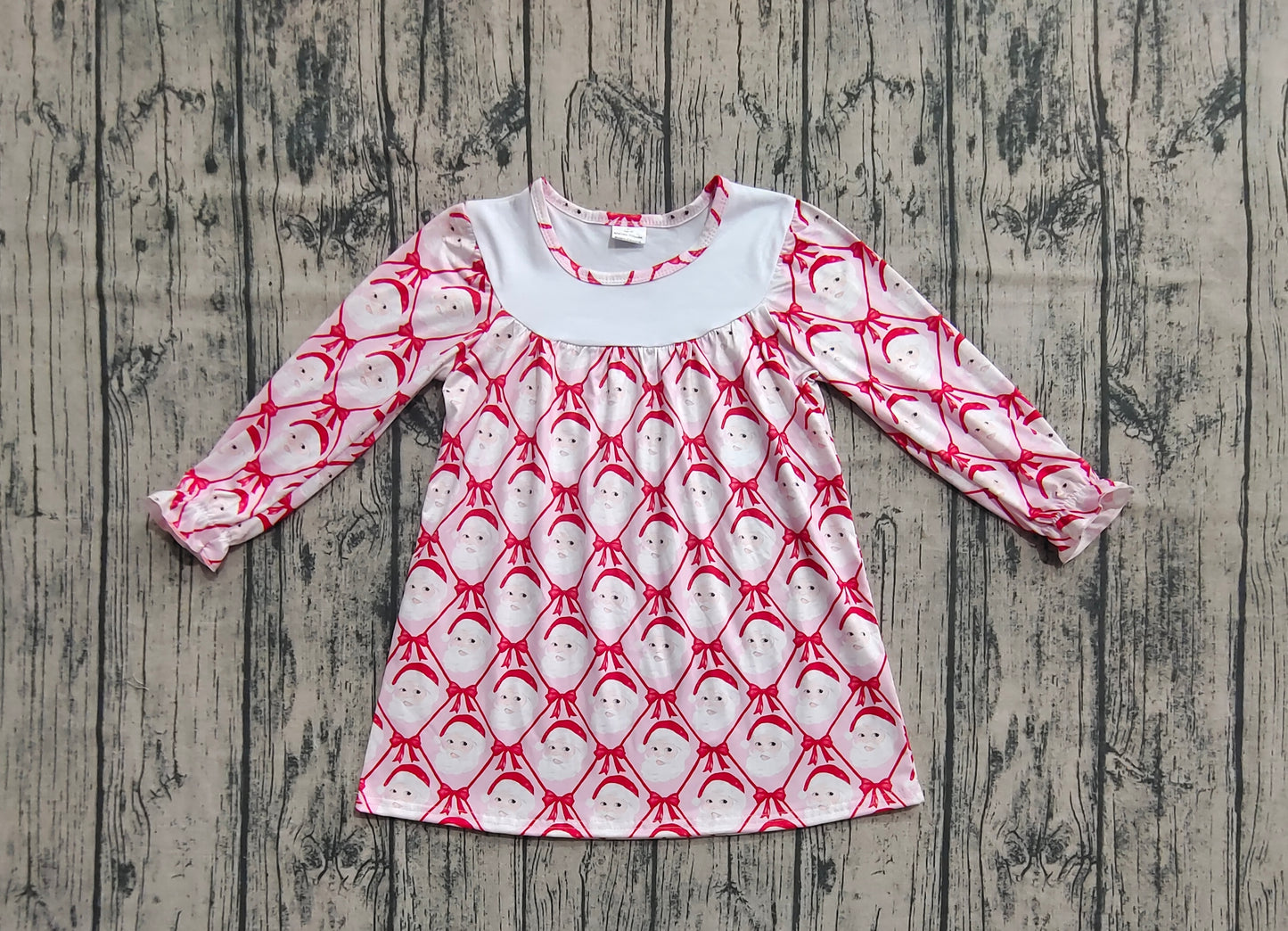 Baby Girls Christmas Red Blows Santa Plaid Knee Length Dresses