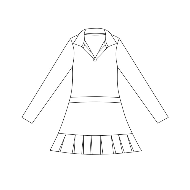 Baby Girls White Long Sleeve Pleated Yoga Ruffle Knee Length Dresses Preorder